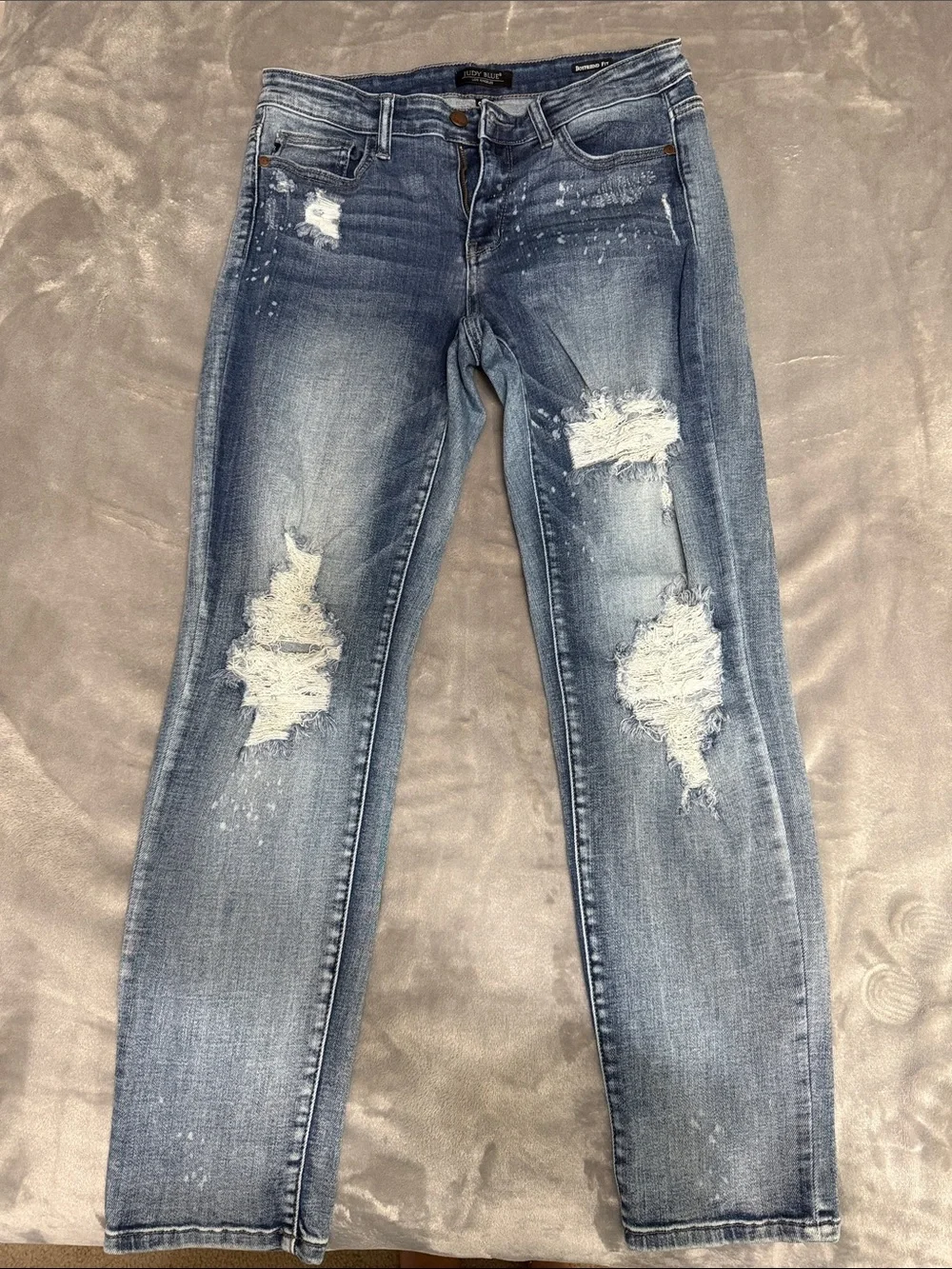 Judy Blue Light Blue Distressed Boyfriend fit Jeans style JB82169LT item 72519